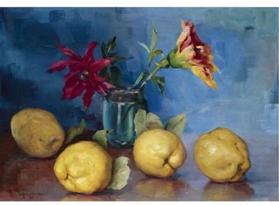 STILL LIFE WITH FRUIT AND FLOWERS by Loucas Geralis - Auction record, sale price, and art valuation. Compare with similar artists and explore comparable artworks.