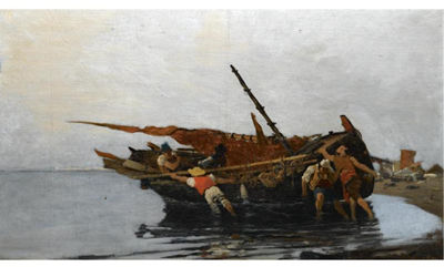 PUSHING OUT TO SEA by Constantinos Volanakis - Auction record, sale price, and art valuation. Compare with similar artists and explore comparable artworks.