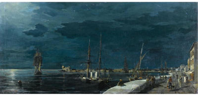 VOLOS HARBOUR AT NIGHT by Constantinos Volanakis - Auction record, sale price, and art valuation. Compare with similar artists and explore comparable artworks.