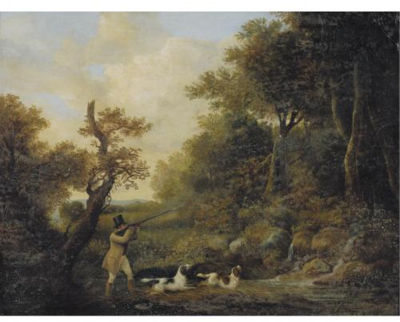 A GENTLEMAN SHOOTING PHEASANT IN A CLEARING by Samuel John Egbert Jones - Auction record, sale price, and art valuation. Compare with similar artists and explore comparable artworks.