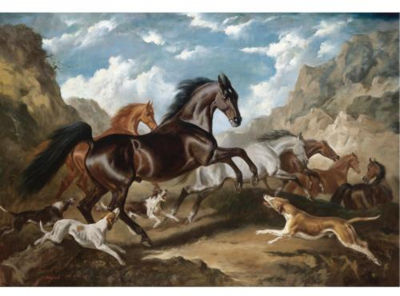 WILD HORSES IN A LANDSCAPE by Raoul Millais - Auction record, sale price, and art valuation. Compare with similar artists and explore comparable artworks.