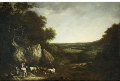 Drovers in a landscape