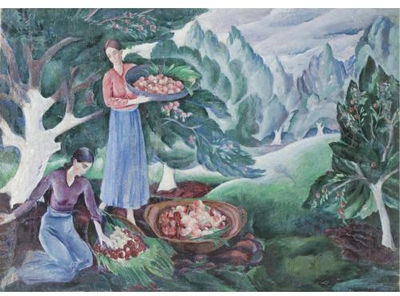 Harvesting Apples by Aleksey Ilych Kravchenko - Auction record, sale price, and art valuation. Compare with similar artists and explore comparable artworks.