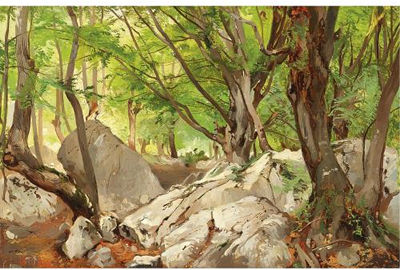 Forest glade by Nikolai Gustavovich Schilder - Auction record, sale price, and art valuation. Compare with similar artists and explore comparable artworks.