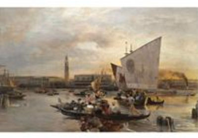 Sample artwork by Oswald Achenbach (1827 - 1905), known for land-and seascape paintings - View similar artists and auction records