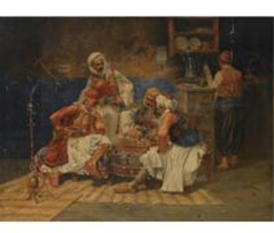 Sample artwork by Albert Joseph Franke (1860 - 1924), known for oriental theme painting - View similar artists and auction records