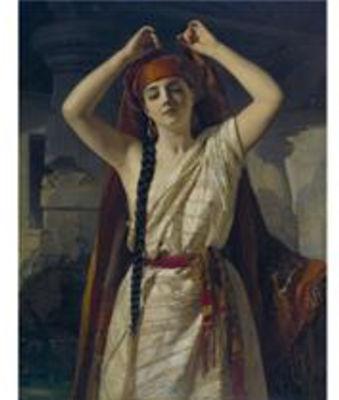 AN EGYPTIAN GIRL PREPARING FOR A BATH by Henri-Guillaume Schlesinger - Auction record, sale price, and art valuation. Compare with similar artists and explore comparable artworks.