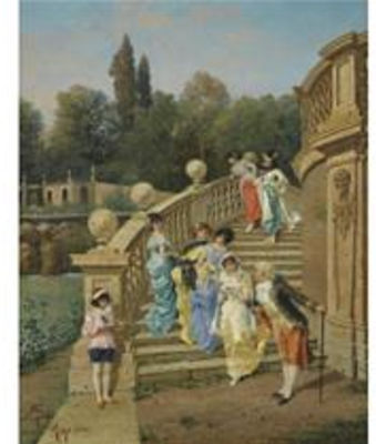 Sample artwork by Filippo Indoni Jr (1842 - 1908), known for realist female figure and genre painting - View similar artists and auction records
