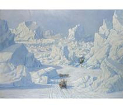 Med Hundeslaede I Gronland (Dog Sledding in Greenland) by Emanuel Aage Petersen - Auction record, sale price, and art valuation. Compare with similar artists and explore comparable artworks.