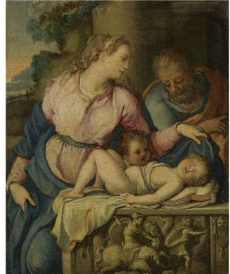Sample artwork by Alessandro di Christofano di Lorenzo Allori (1535 - 1607), known for christian religion paintingsfor churches and cathedrals, holy family - View similar artists and auction records