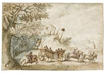 Landscape With A Coach and Four Driving From Woods Past a Gibbet by Matthaus Merian The Elder - Auction record, sale price, and art valuation. Compare with similar artists and explore comparable artworks.