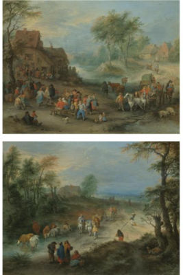 A VILLAGE LANDSCAPE WITH FIGURES; A WOODED LANDSCAPE WITH TRAVELLERS, PAIR by Theobald Michau - Auction record, sale price, and art valuation. Compare with similar artists and explore comparable artworks.