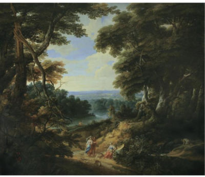 LANDSCAPE WITH A CASTLE AND FIGURES