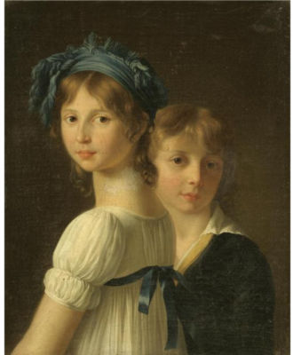 PORTRAIT OF A SISTER AND HER YOUNGER BROTHER