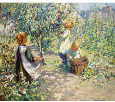 IN THE ORCHARD, PICKING PLUMS