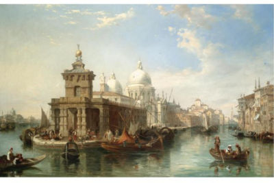 Sample artwork by Edward Pritchett (1808 - 1864), known for venetian scene painting with figures, buildings and canals - View similar artists and auction records