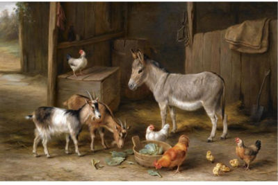 Sample artwork by Edgar Hunt (1876 - 1955), known for realist farm animals, barnyard fowl and water-bird painting - View similar artists and auction records