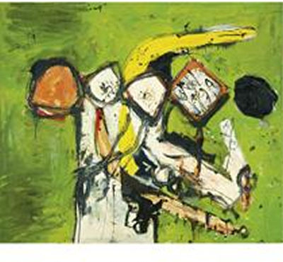 Sample artwork by Alan Davie (1920 - 2014), known for naive iconic abstract painting - View similar artists and auction records
