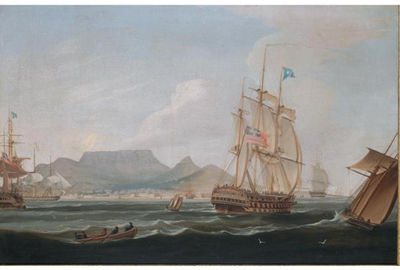 THE EAST INDIAMAN LOWTHER CASTLE, OFF TABLE BAY, CAPE TOWN