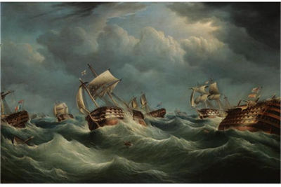THE STORM AFTER THE BATTLE OF TRAFALGAR by Richard Barnett Spencer - Auction record, sale price, and art valuation. Compare with similar artists and explore comparable artworks.
