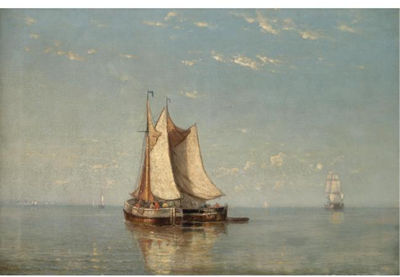 FISHING BOATS IN A CALM by Jan Frederik Schutz Sr - Auction record, sale price, and art valuation. Compare with similar artists and explore comparable artworks.