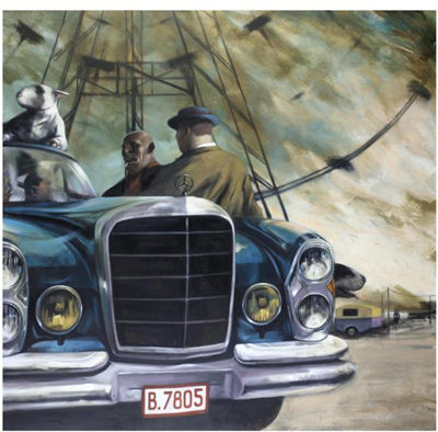 Sample artwork by Ray Richardson (Born 1964), known for narrative painting of urban life culture - View similar artists and auction records