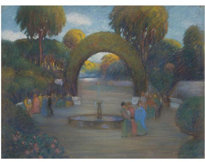 UN PASEO EN EL PARQUE (PROMENADE IN THE PARK) by Ramon Antonio Pichot Girones - Auction record, sale price, and art valuation. Compare with similar artists and explore comparable artworks.