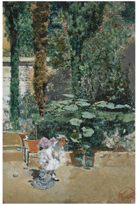 NIÑA EN EL JARDÍN DEL ARTISTA, GRANADA (YOUNG GIRL IN THE GARDEN OF THE ARTIST'S STUDIO, GRANADA)