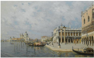 VISTA DE LA PLAZA DE SAN MARCO CON SANTA MARIA DELLA SALUTE AL FONDO (VIEW TOWARDS ST. MARK'S SQUARE WITH SANTA MARIA DELLA SALUTE IN THE DISTANCE)