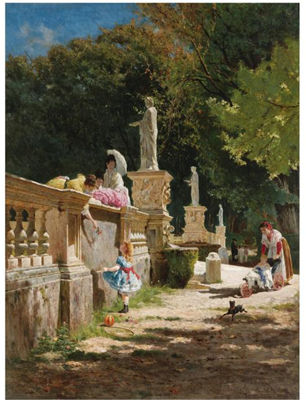 IN THE GARDENS OF THE VILLA BORGHESE
