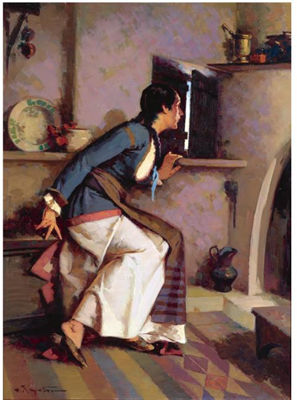 YOUNG GIRL BY THE WINDOW