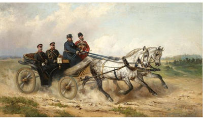 TSAR ALEXANDER III AND KAISER WILHELM IN A LANDAU