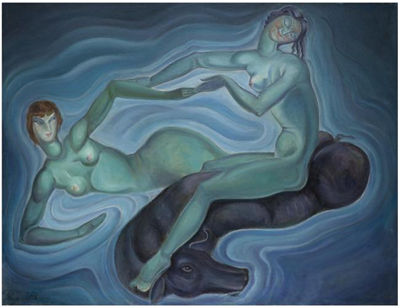 GREEN NYMPHS by Lado Goudiachvili - Auction record, sale price, and art valuation. Compare with similar artists and explore comparable artworks.