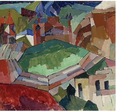 Sample artwork by Aristarkh Lentulov (1882 - 1943), known for still life, figure, landscape and genre painting, cubism, futurism, fauvism - View similar artists and auction records