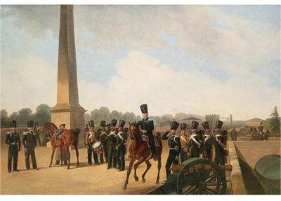 LIFEGUARDS ON CONSTABLE SQUARE, GATCHINA by Bogdan Gotfrid Villevalde - Auction record, sale price, and art valuation. Compare with similar artists and explore comparable artworks.
