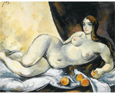 RECLINING NUDE WITH APPLES