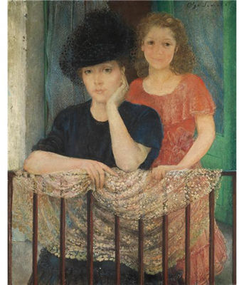 PORTARIT OF A LADY AND HER DAUGHTER