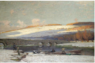 AMBERLEY BRIDGE by Alfred East - Auction record, sale price, and art valuation. Compare with similar artists and explore comparable artworks.