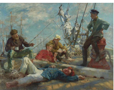 Sample artwork by Henry Scott Tuke (1858 - 1929), known for young male figure water genre painting, plein aire marine, photography - View similar artists and auction records