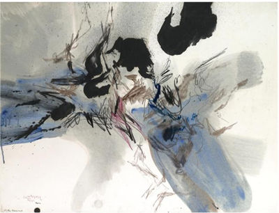 Sample artwork by Conrad Westpfahl (1891 - 1976), known for abstract, non objective painting, nude ink drawings, collages - View similar artists and auction records
