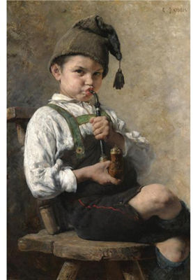 Sample artwork by Georgios Jakobides (1853 - 1932), known for genre and still life painting - View similar artists and auction records