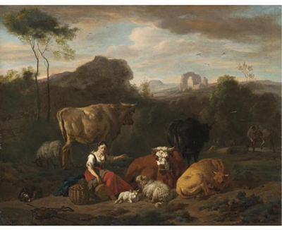 Sample artwork by Dirk Van Bergen (1645 - 1690/1700), known for landscape painting - View similar artists and auction records