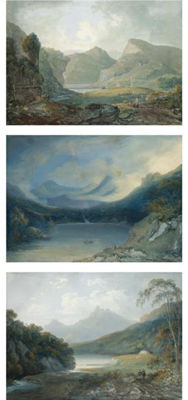 THREE VIEWS OF IRELAND: INCLUDING: GLENDALOUGH, COUNTY WICKLOW AND TWO VIEWS OF LAKE KILLARNEY, COUNTY KERRY by John Laporte - Auction record, sale price, and art valuation. Compare with similar artists and explore comparable artworks.