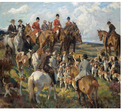 THE MEET ON THE MOOR by Harold Septimus Power - Auction record, sale price, and art valuation. Compare with similar artists and explore comparable artworks.