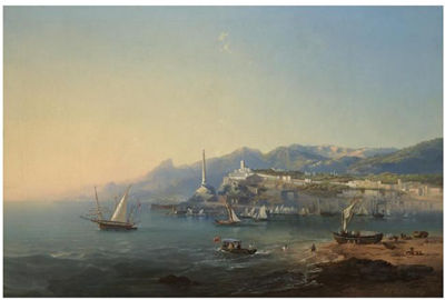 ABEND AM MITTELMEER (SUNSET OVER A MEDITERRANEAN PORT)