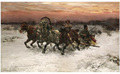 TROIKA PURSUED BY WOLVES