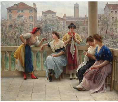CONVERSATION ON THE TERRACE, VENICE