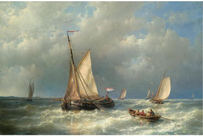 STORMY SEA WITH SHIPS