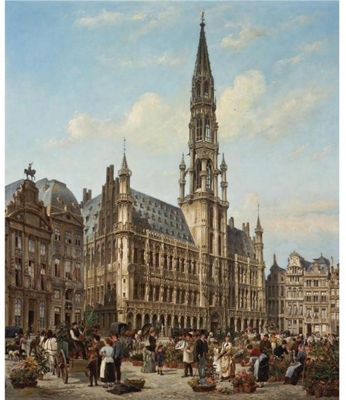 THE FLOWER MARKET IN THE GRANDE PLACE, BRUSSELS