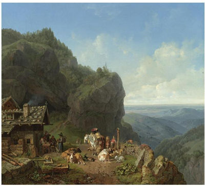 WIRTSHAUS AUF DER ALM MIT ALPZUG (TAVERN IN THE ALPS)